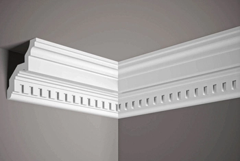 Listwa przysufitowa biała MDA046 wym. 200 x 12 x 10.7 cm, z ProFoam