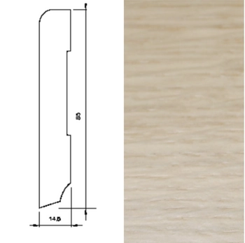 Drewniana listwa przypodłogowa olejowana 95/15 (240 cm x 9,5 cm x 1,5 cm) Dąb Biały olej