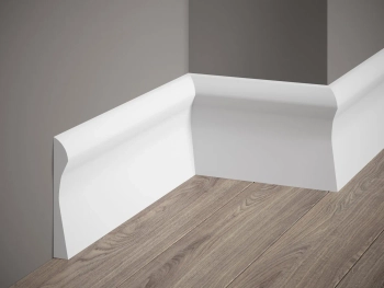 Listwa przypodłogowa QS003 biała wym. 200 x 1.8 x 12.8 cm, z PolyForce