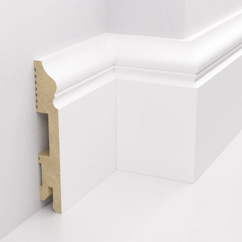 PRÓBKA 20 CM - Listwa przypodłogowa MDF lakierowana biała FOGE LB3 10cm