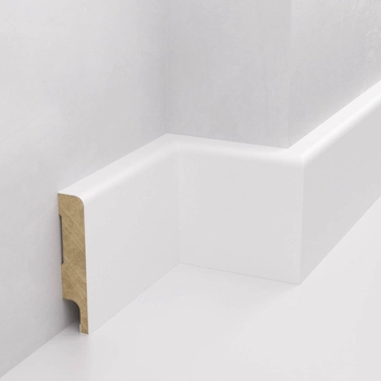 Listwa przypodłogowa MDF lakierowana biała z wodoodporną powłoką TRIO SLIM 6cm - ostatnie 18 metrów