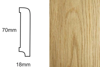 Listwa przypodłogowa fornirowana lakierowana CP70 R10 (240 cm x 7 cm x 1,8 cm) dąb