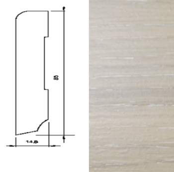 Lakierowana listwa przypodłogowa Dąb Bryza 60/16 (240 cm x 6 cm x 1,5 cm)