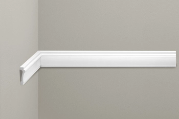 Listwa ścienna biała Creativa LPC-05, wym. 7.4 x 2.3 x 244 cm