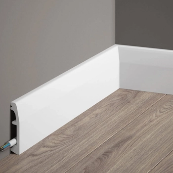 Listwa przypodłogowa MD017 biała wym. 200 x 1.4 x 6.9 cm, z PolyForce