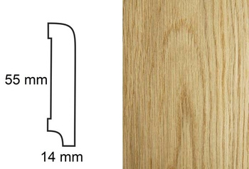Lakierowana Listwa Podłogowa z Forniru Dębowego CP55 (230 cm x 5,5 cm x 1,4 cm)