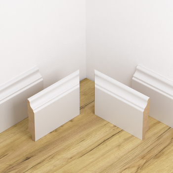 Biały narożnik wewnętrzny do listwy przypodłogowej z wodoodpornej powłoki, lakierowany - HAVANA 8cm.