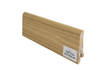 Listwa drewniana dąb europejski, olejowana, o wymiarach 240x6x1,4 cm