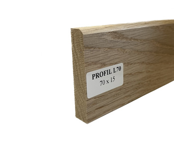 Nielakierowana Listwa Dębowa L70x15 (2200 - 2600 mm x 70 mm x 15 mm)