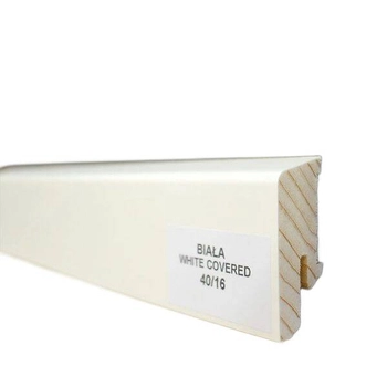 Listwa przypodłogowa 40/16 biała white covered (240 cm x 4cm x 1,6cm)