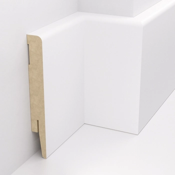 PRÓBKA 20 CM - Listwa przypodłogowa MDF TRIO R5, Biała Premium, 12cm