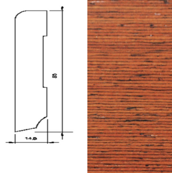 Listwa przypodłogowa z drewna Merbau, lakierowana, o wymiarach 240 cm x 6 cm x 1,5 cm