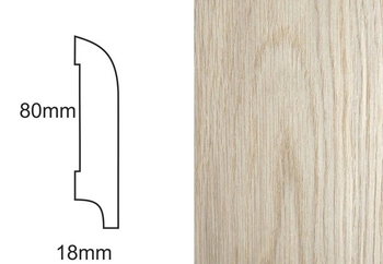Listwa przypodłogowa fornirowana nielakierowana CP80 R25 (240 cm x 8 cm x 1,8 cm) dąb