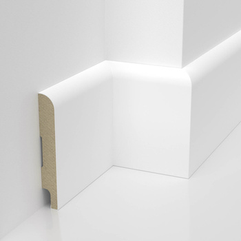 Biała listwa przypodłogowa MDF z wodoodpornym lakierem SOLO SLIM 8cm