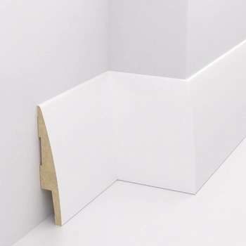 PRÓBKA 20 CM - Listwa przypodłogowa MDF, Biała Premium, 8cm, MX-LUNA