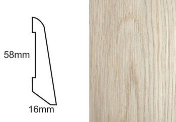 Listwa przypodłogowa fornirowana nielakierowana LS58 (240 cm x 5,8 cm x 1,6 cm) dąb