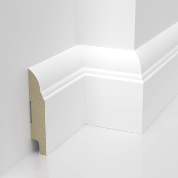 Listwa MDF biała lakierowana z powłoką wodoodporną BELLA 20 cm, 8cm wysokości