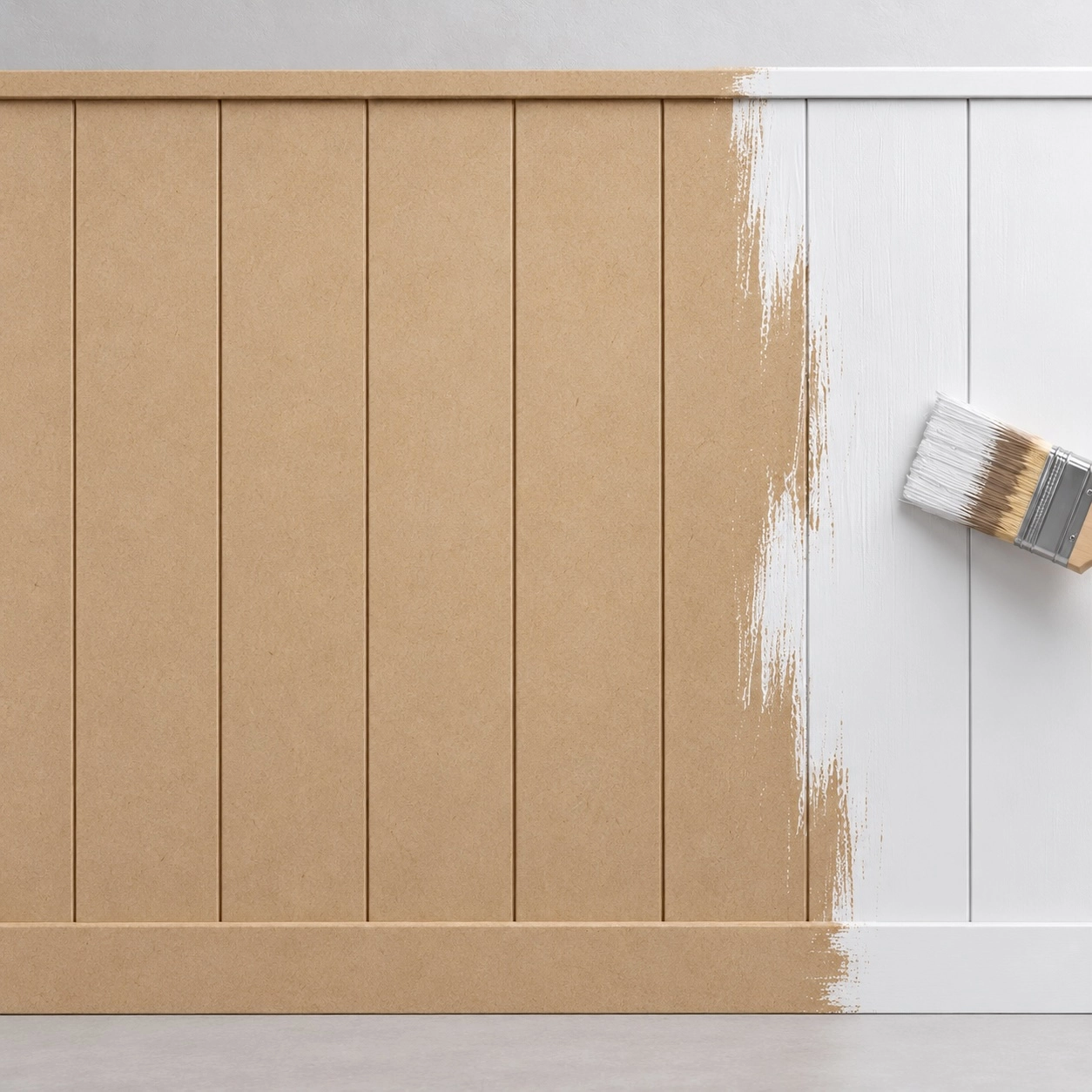 Boazeria ścienna LOFT z MDF do samodzielnego pomalowania.