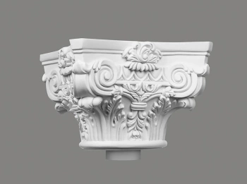 Biała Nasada Kolumny C1001-2W z ProFoam, wymiary 33 x 33 x 24.5 cm