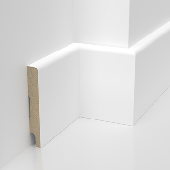 Listwa MDF biała, lakierowana, wodoodporna, 20 cm - Trio Slim 8 cm