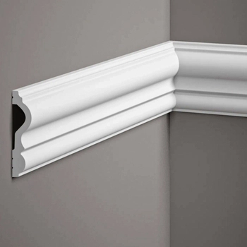 Listwa ścienna biała MD338 wym. 200 x 2.1 x 8 cm, z PolyForce