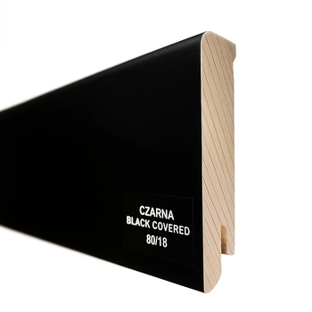 Listwa przypodłogowa 80/18 czarna black covered (240 cm x 8 cm x 1,8 cm)
