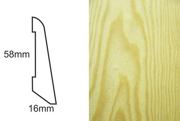 Listwa przypodłogowa lakierowana, fornirowana sosna LS58 (240 cm x 5,8 cm x 1,6 cm)