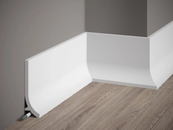 Listwa przypodłogowa QS011 biała wym. 200 x 4 x 13.5 cm, z PolyForce
