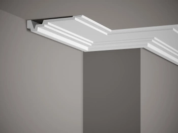 Biała Listwa Przysufitowa z Styropianu ProFoam MDB163, Wymiary: 200 x 16 x 3.2 cm