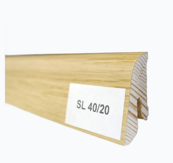 Lakierowana listwa dębowa przypodłogowa SL40 (240 cm x 3.8 cm x 1.9 cm) Europejski Dąb