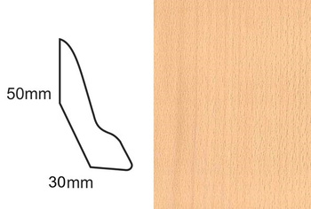 Listwa bukowa fornirowana, nielakierowana LP60 o wymiarach 240 cm x 5 cm x 3 cm