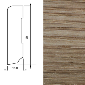 Listwa przypodłogowa z dębu, olejowana, szczotkowana 60/16 (240 cm x 6 cm x 1,5 cm)