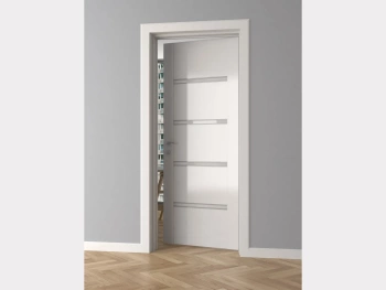 Białe Obrzeże Drzwiowe MD258E, wymiary 240 x 1 x 8.1 cm, wykonane z PolyForce