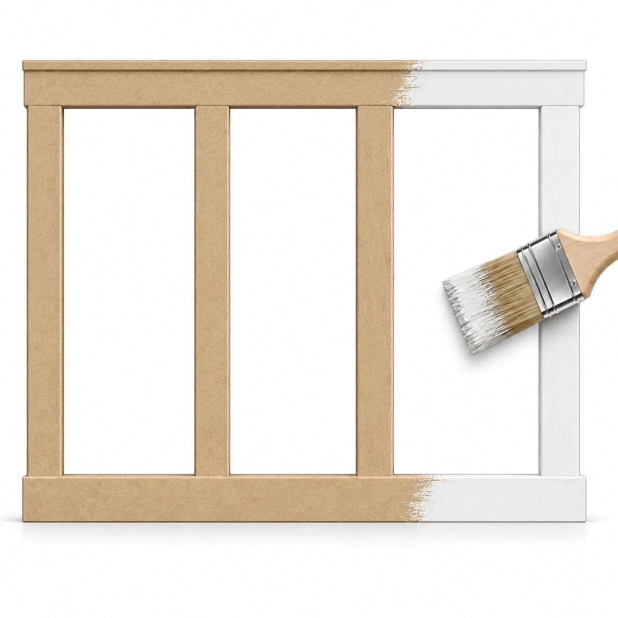 Boazeria ścienna FRAME z MDF do samodzielnego pomalowania.