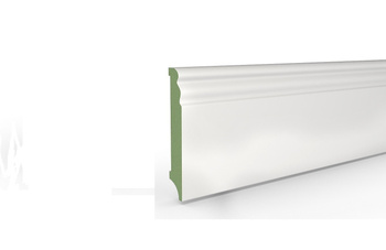 Listwa MDF Plus biała F7, odporna na wilgoć (262 cm x 10 cm x 1,6 cm), półmatowy lakier RAL 9003