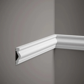 Listwa ścienna biała MD308 wym. 200 x 2.1 x 6.5 cm, z PolyForce