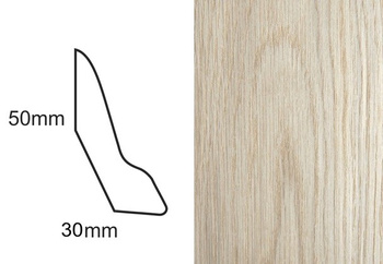 Nielakierowana Listwa Podłogowa z Dębu Fornirowana LP60 (240 cm x 5 cm x 3 cm)