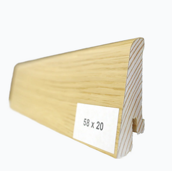 Drewniana listwa przypodłogowa lakierowana 58/20  (240 cm x 5,8 cm x 2 cm) DĄB EUROPEJSKI