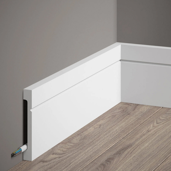 Listwa przypodłogowa MD356 biała wym. 200 x 1.6 x 10.8 cm, z PolyForce