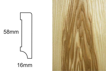 Listwa przypodłogowa fornirowana nielakierowana CP58 (240 cm x 5,8 cm x 1,6 cm) jesion ciemny