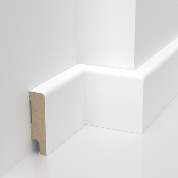 PRÓBKA 20 CM - Listwa przypodłogowa MDF lakierowana biała z wodoodporną powłoką TRIO 6cm