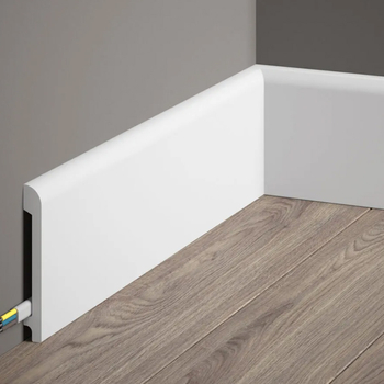 Listwa przypodłogowa Premium MD236P biała wym. 200 x 1.3 x 9.9 cm, z PolyForce