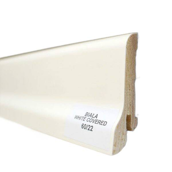 Listwa przypodłogowa 60/22 biała white covered (240 cm x 6cm x 2,1cm)