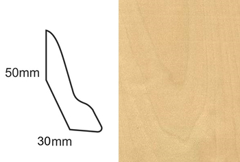 Listwa przypodłogowa fornirowana lakierowana LP60 (240 cm x 5 cm x 2,8 cm) brzoza