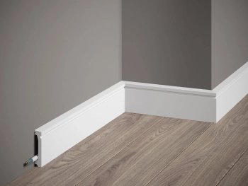 Listwa przypodłogowa MD028 biała wym. 200 x 1.3 x 6 cm, z PolyForce