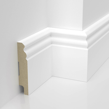 PRÓBKA 20 CM - Listwa przypodłogowa MDF lakierowana biała z wodoodporną powłoką ESTILO 8cm