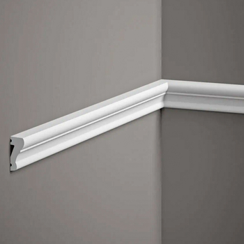 Listwa ścienna biała MD318 wym. 200 x 1.5 x 3.3 cm, z PolyForce