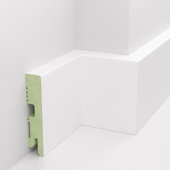 Listwa przypodłogowa lakierowana biała, MDF wilgocioodporny, DUO 8cm