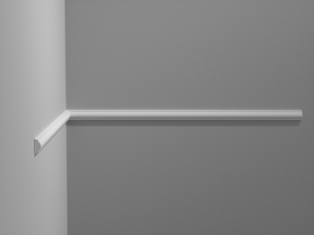 Listwa ścienna ozdobna gładka Creativa LPC-58, biała, wym. 2.1 x 1 x 244 cm
