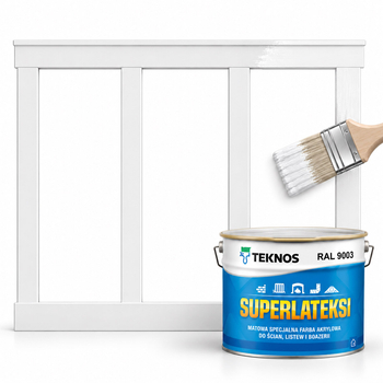 Boazeria ścienna FRAME do malowania - długość 200 cm, wysokość 123 cm + Farba biały RAL9003